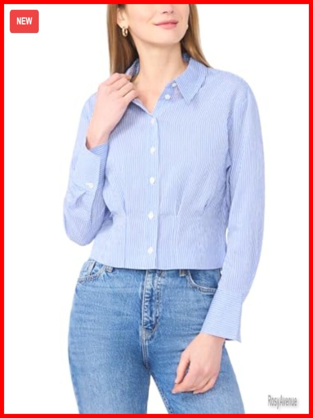 Pleat Waist Longsleeve Tie Neck Blouse Princess Sleeve